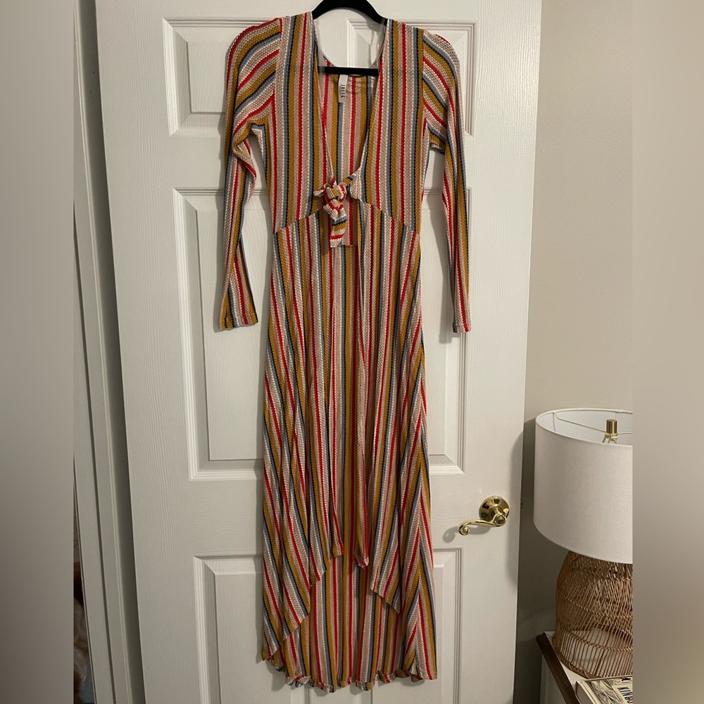Multi color tie front duster